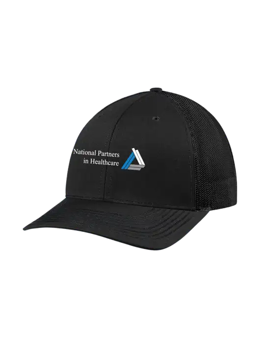 Richardson Adjustable Snapback Original 112 Trucker Cap Black w/Black Mesh w/NPH Logo