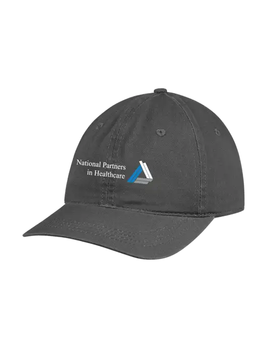 Garment Washed Unstructured Twill Charcoal Cap w/NPH Logo