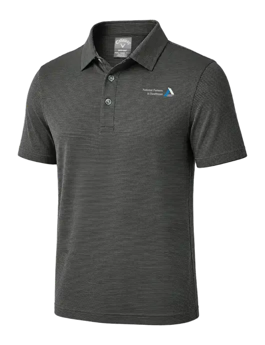 Callaway Black Fine Line Stripe Polo w/NPH Logo