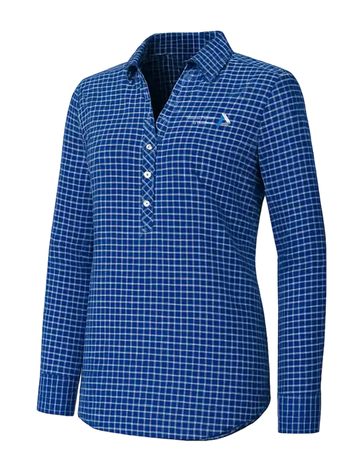 Womens Navy/White City Stretch Shirt w/NPH Logo