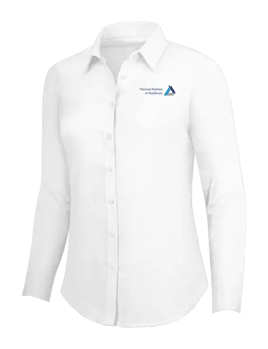 White Womens SuperPro Oxford Shirt w/NPH Logo