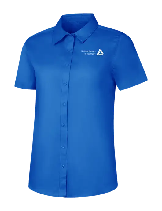 Womens Short Sleeve Royal Blue Superpro React Twill Shirt w/NPH Logo