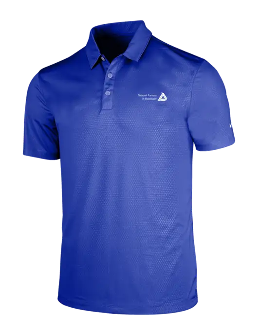 NIKE Dark Royal Dri-Fit Embossed Tri-Blade Polo w/NPH Logo