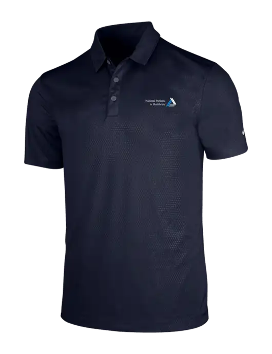 NIKE Dark Navy Dri-Fit Embossed Tri-Blade Polo w/NPH Logo