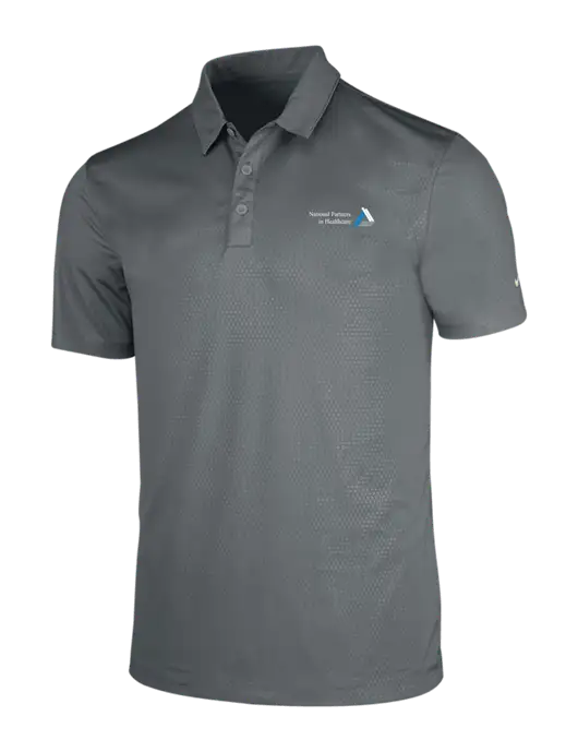 NIKE Medium Grey Dri-Fit Embossed Tri-Blade Polo w/NPH Logo