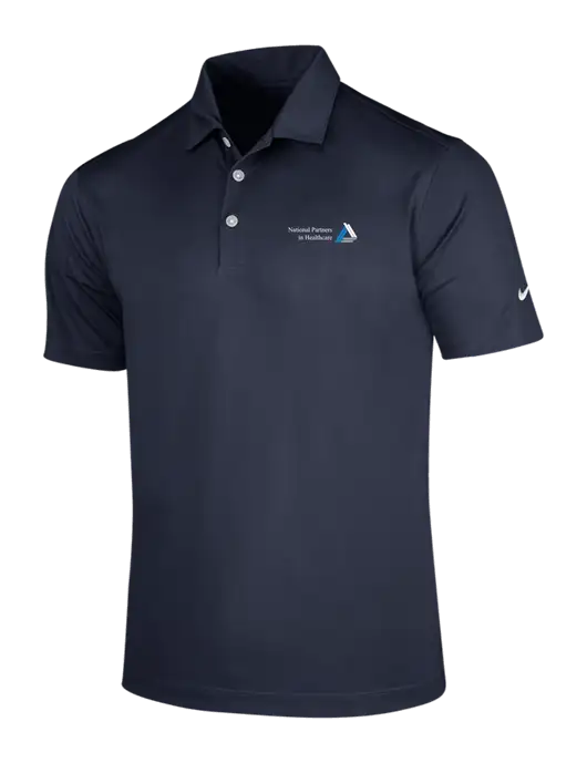 NIKE Dark Navy Dri-Fit Vertical Mesh Polo w/NPH Logo