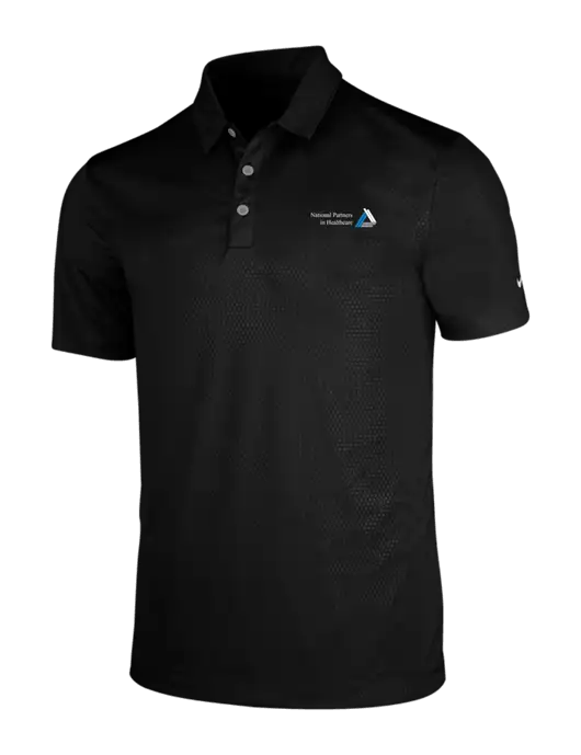 NIKE Black Dri-Fit Embossed Tri-Blade Polo w/NPH Logo