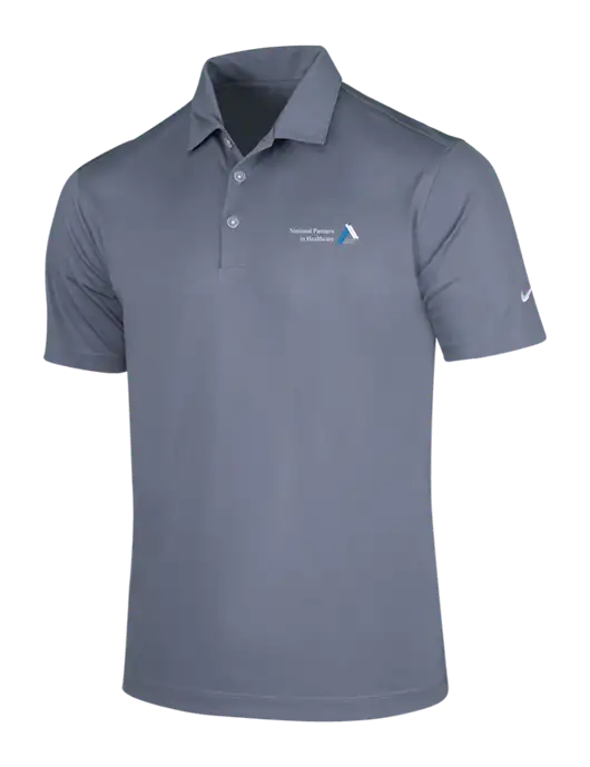 NIKE Medium Grey Dri-Fit Vertical Mesh Polo w/NPH Logo