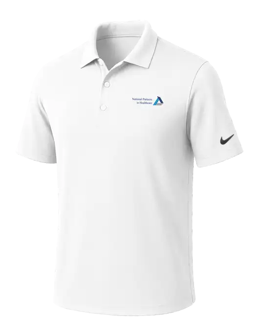 NIKE White Dri-Fit Micro Pique Polo w/NPH Logo