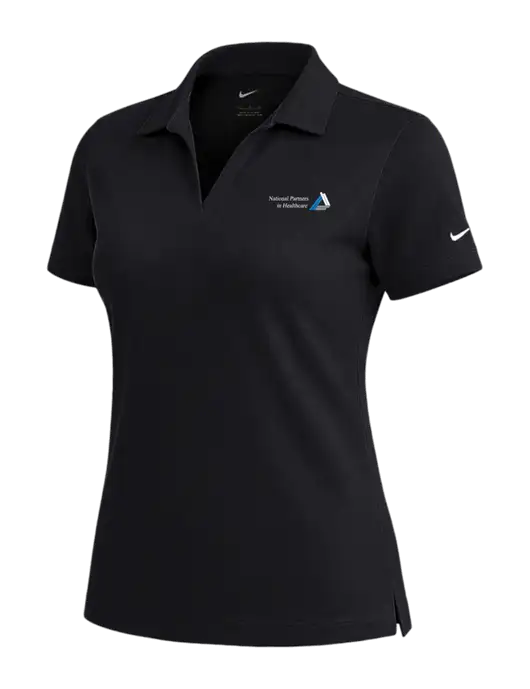NIKE Black Womens Dri-Fit Micro Pique Polo w/NPH Logo