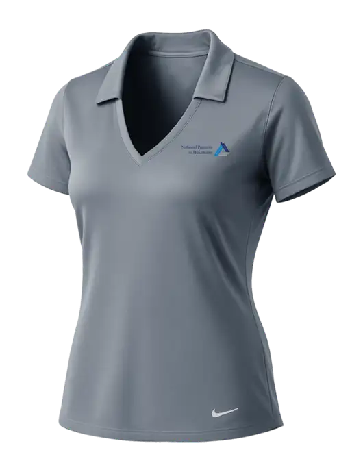 NIKE Medium Grey Womens Dri-Fit Vertical Mesh Polo w/NPH Logo