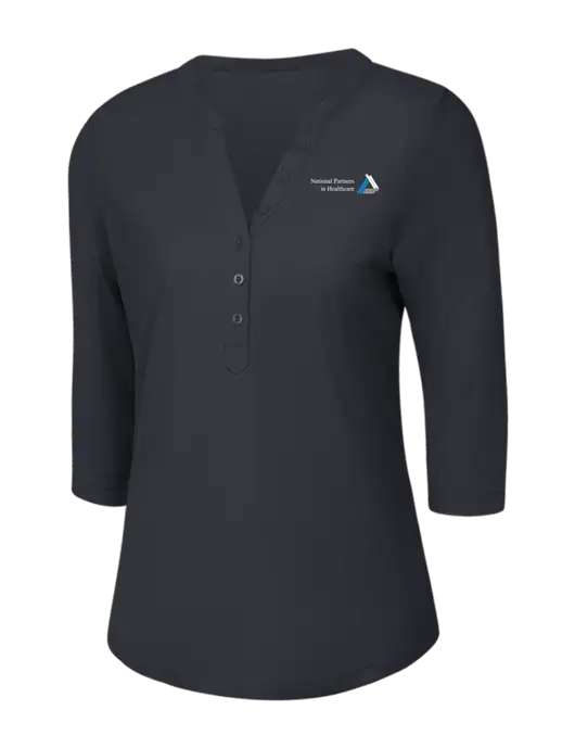OGIO Charcoal Grey Jewel Henley w/NPH Logo