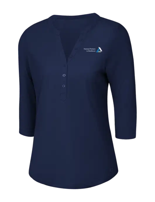 OGIO Navy Jewel Henley w/NPH Logo