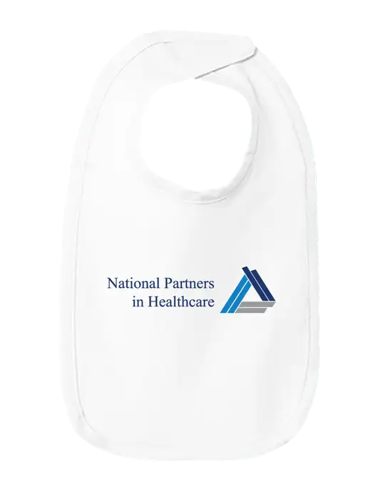 Rabbit Skins White Infant Premium Jersey Bib w/NPH Logo