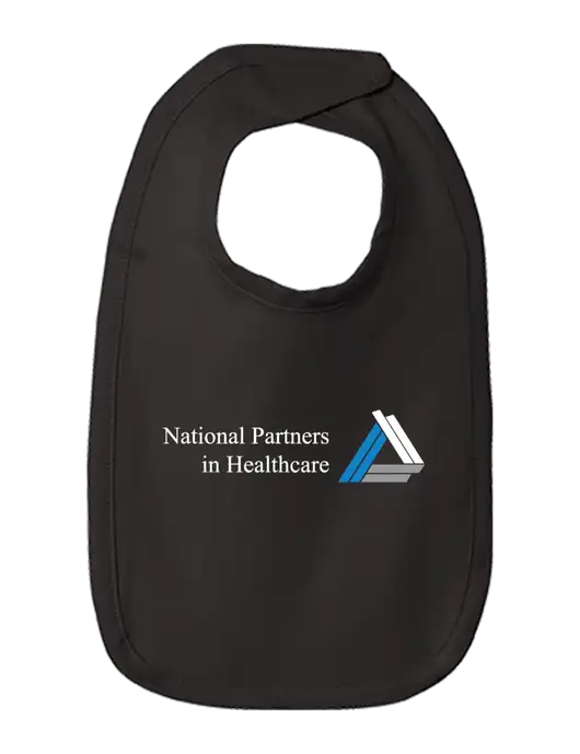 Rabbit Skins Black Infant Premium Jersey Bib w/NPH Logo
