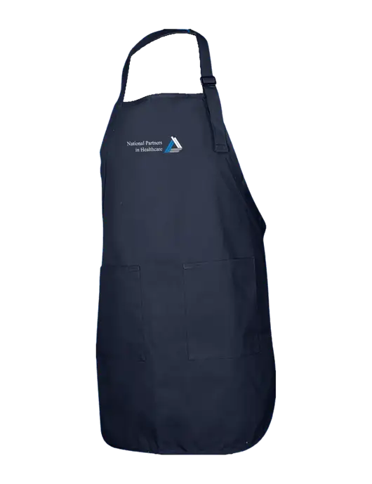 Full-Length Navy Apron With Pockets w/NPH Logo