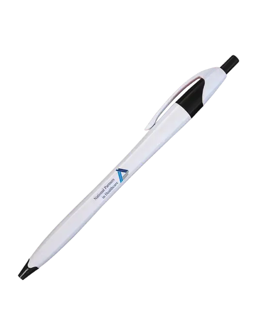 Novella White/Black Classic Pen - Blue Ink w/NPH Logo