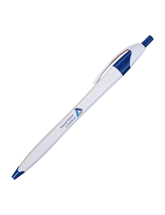 Novella White/Royal Classic Pen - Blue Ink w/NPH Logo