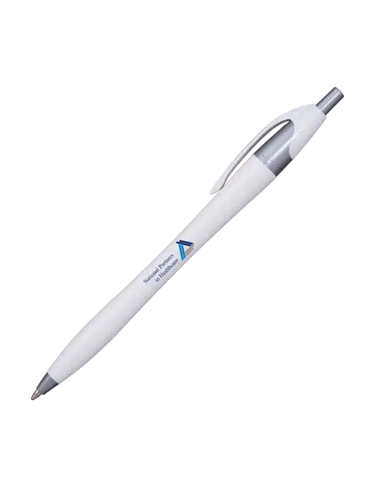 Novella White/Silver Shimmer Pen - Blue Ink w/NPH Logo