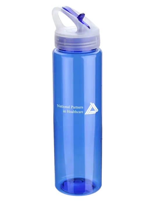 Buddy Blue 32 oz PET Bottle with Flip Lid w/NPH Logo