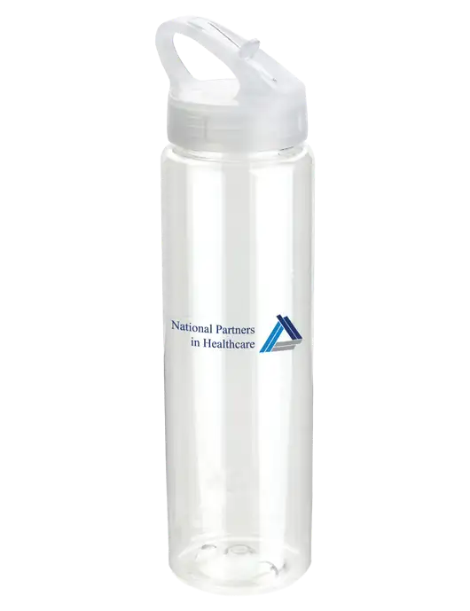 Buddy Clear 32 oz PET Bottle with Flip Lid w/NPH Logo