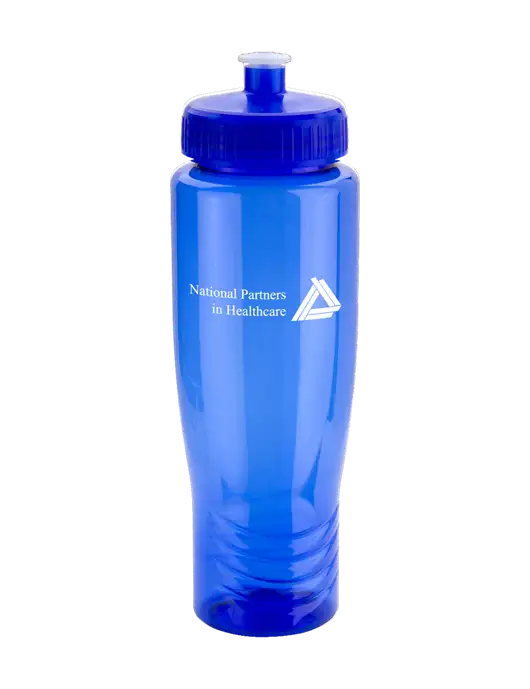 Roam Blue 28 oz Eco-Polyclear Bottle with Push Pull Lid w/NPH Logo