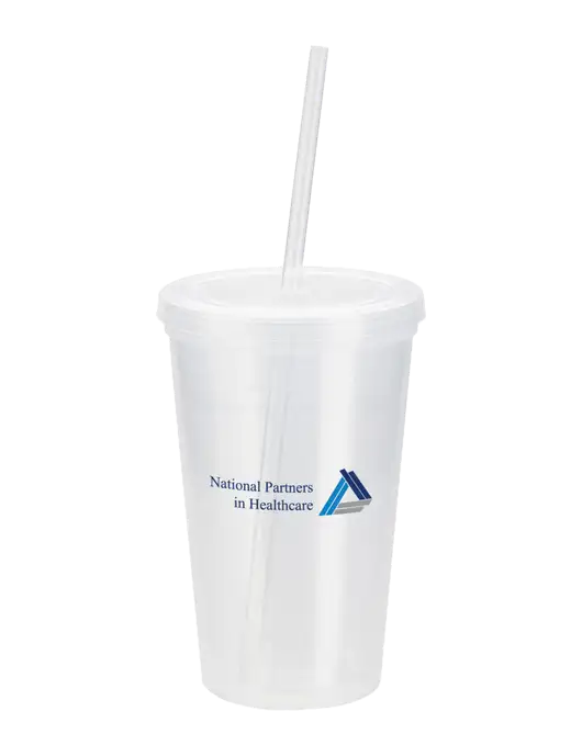 Sorrento Clear 16 oz Tumbler with Lid & Straw w/NPH Logo