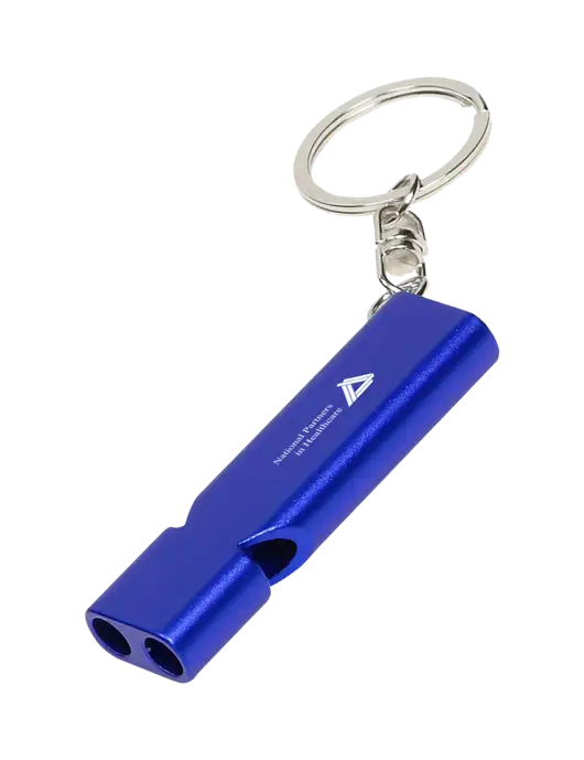 Quick Alert Blue Safety Whistle w/NPH Logo
