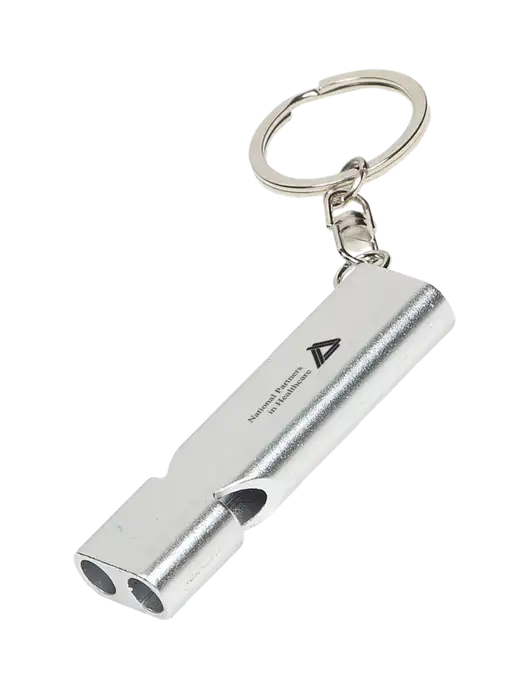 Quick Alert Silver Safety Whistle w/NPH Logo