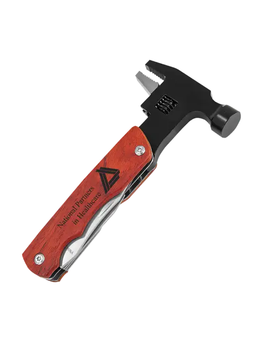 Wood Handle Hammer Multi Tool with Case w/NPH Logo