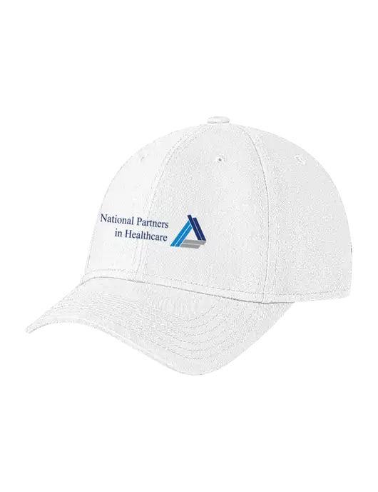White Structured Soft Snap Closure Hook & Loop Cap w/NPH Logo