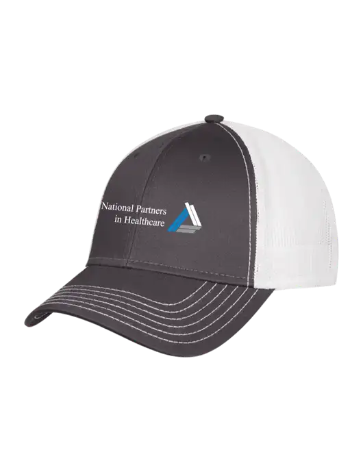 Dark Grey/White Mesh Trucker Cap Snap Back w/NPH Logo