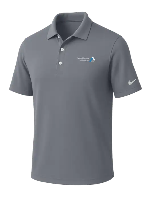 NIKE Medium Grey Dri-Fit Micro Pique Polo w/NPH Logo