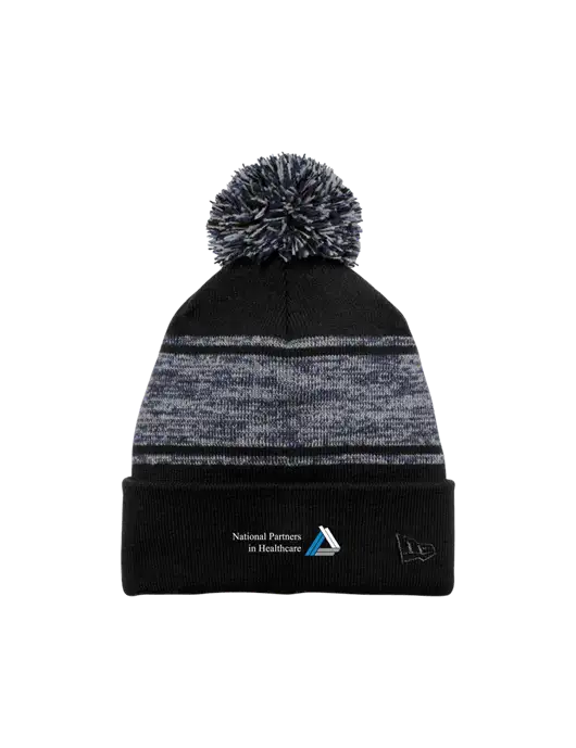 New Era Black/Navy Knit Chilled Pom Beanie w/NPH Logo
