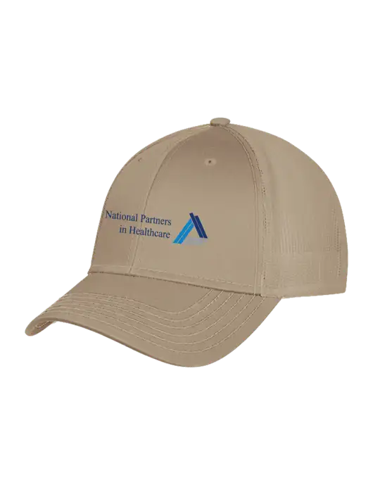 Khaki Mesh Trucker Cap Snap Back w/NPH Logo