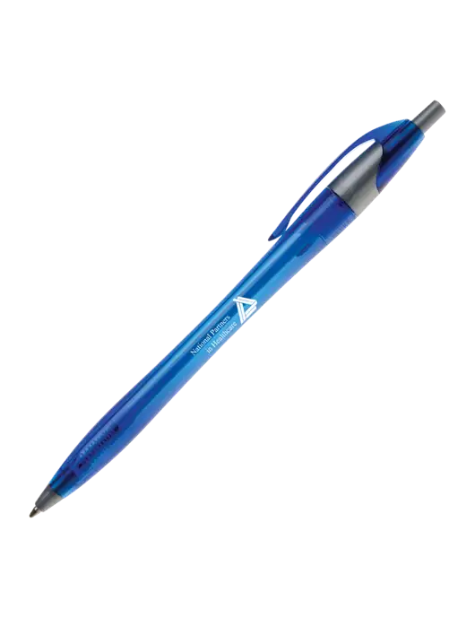 Novella Translucent Blue/Silver Jewel Pen - Blue Ink w/NPH Logo