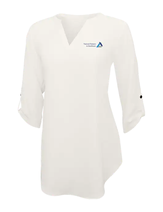 Ivory Womens 3/4 Sleeve Tunic Blouse w/NPH Logo