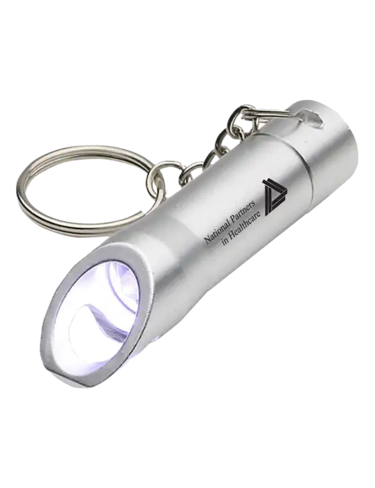 Silver Pocket LED Flashlight with Bottle Opener & Keychain w/NPH Logo
