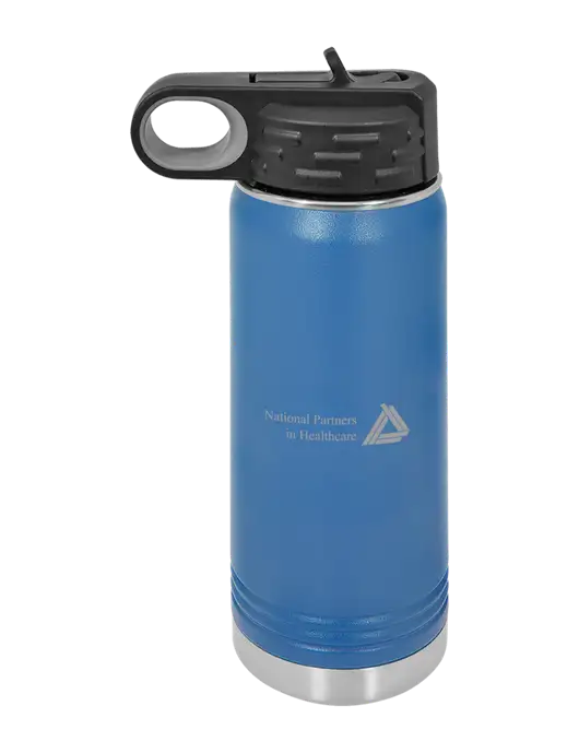 Polar Camel 20 oz Powder Coated Royal Vacuum Insulated Water Bottle w/NPH Logo