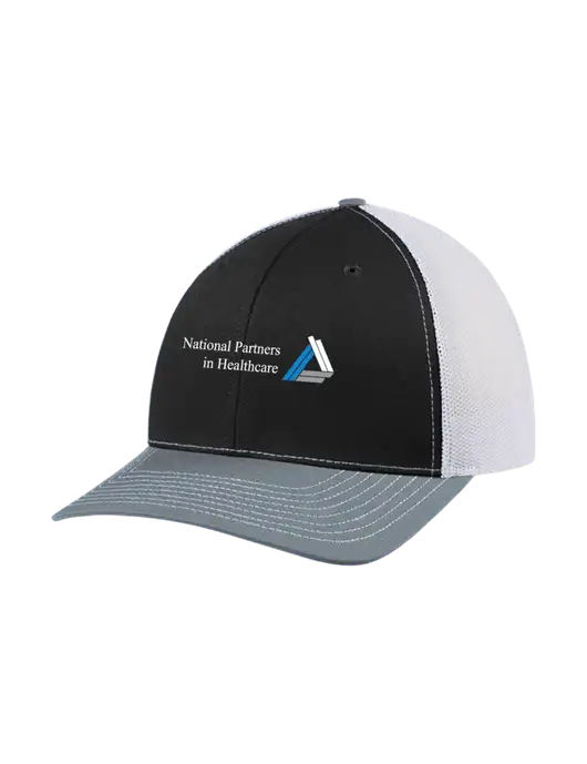 Richardson Adjustable Snapback Original 112 Trucker Cap Black/Light Heather Grey/White Mesh w/NPH Logo