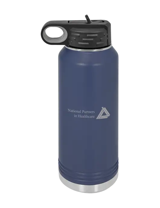 Polar Camel 32 oz Powder Coated Navy Vacuum Insulated Water Bottle w/NPH Logo