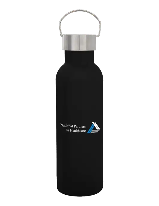 28 oz Black Bubbli Stainless Steel Bottle w/NPH Logo