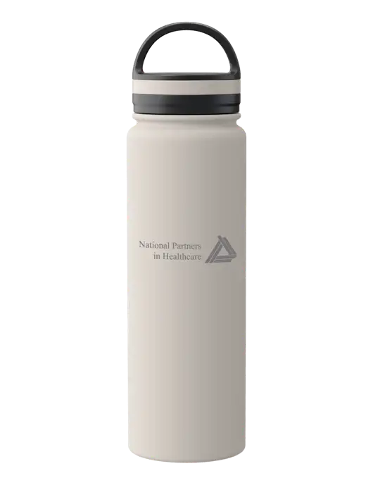 34oz Wide Mouth Stainless Steel Light Taupe Bottle w/NPH Logo