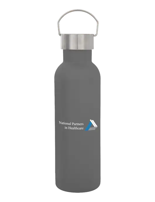 28 oz Medium Grey Bubbli Stainless Steel Bottle w/NPH Logo